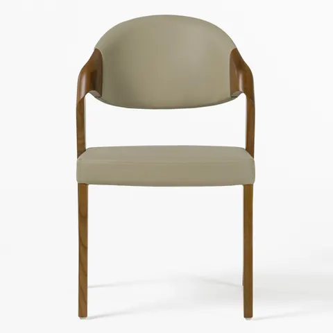 Arlo — Mid-Century Beige & Walnut Dining Chair (Set of 2)