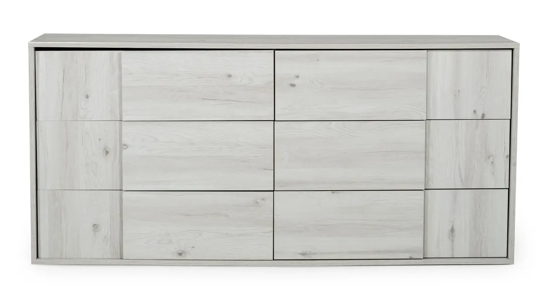 Asus — Italian Modern White Washed Oak Dresser