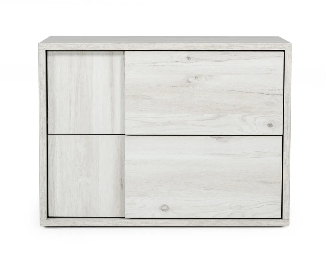 Asus — Italian Modern White Washed Oak Nightstand
