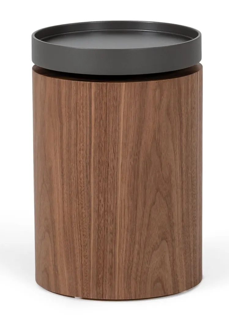 Bascom- — Modern Grey and Walnut End Table