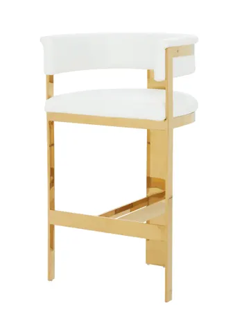 Boswell — Modern White + Gold Barstool