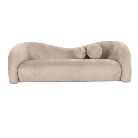 Calico — Contemporary Beige Weave Fabric 3-Seat Sofa
