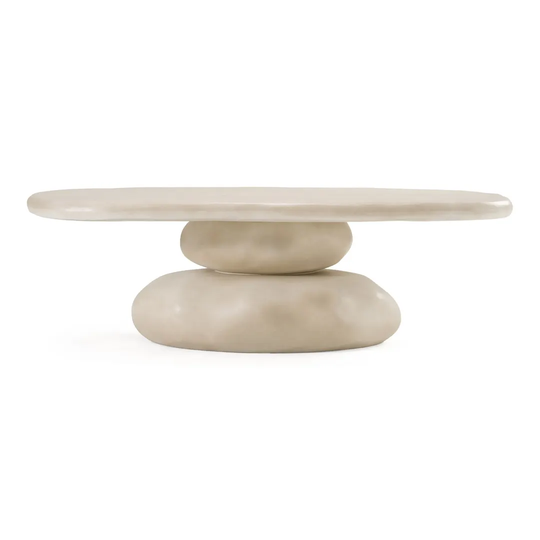 Coates — Modern Beige Concrete Coffee Table