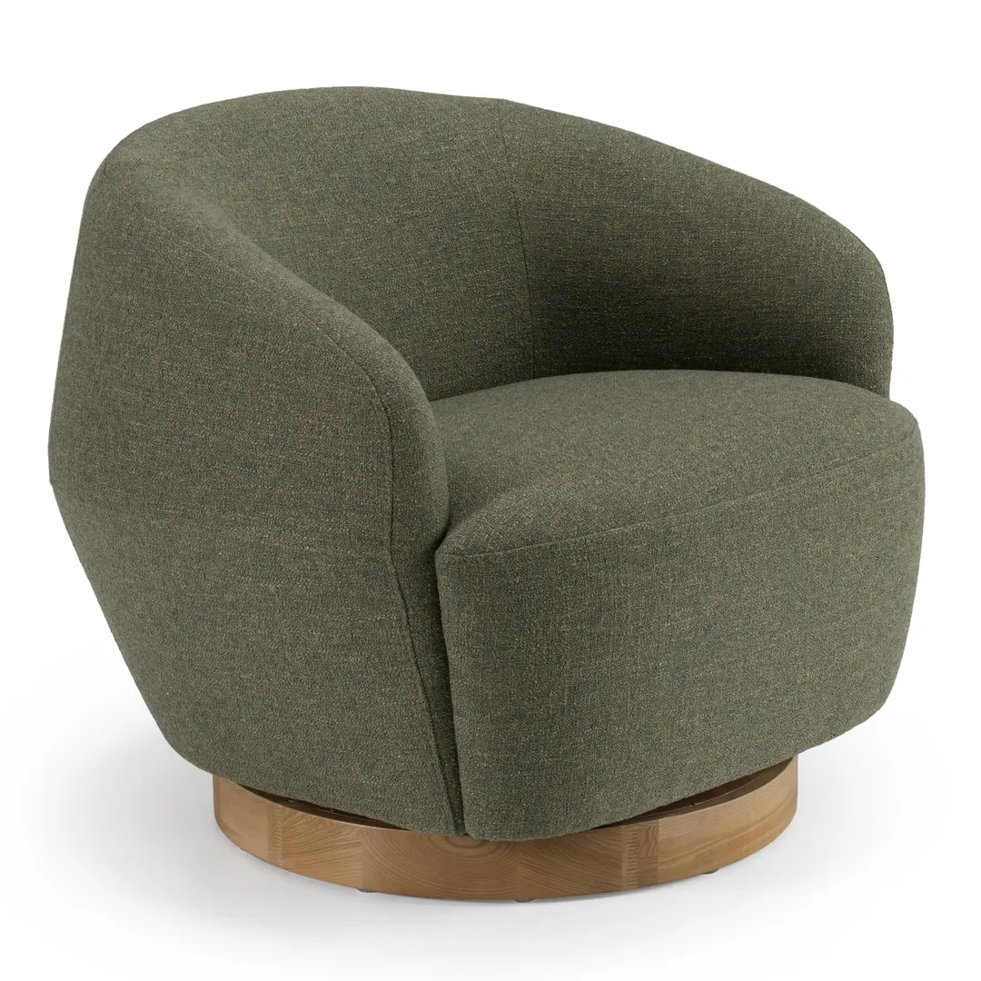 Divani Casa Agatha — Modern Hemp Fabric Swivel Accent Chair