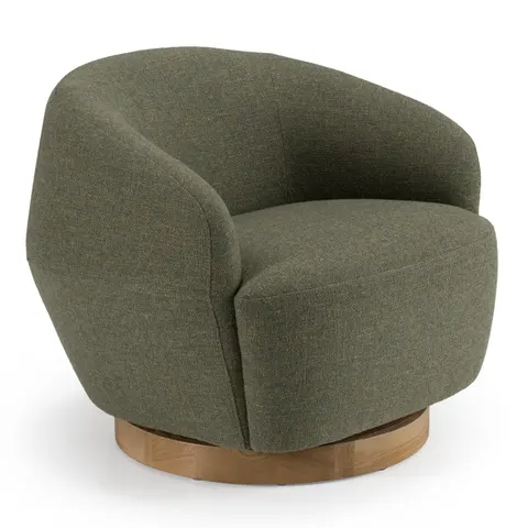Divani Casa Agatha — Modern Hemp Fabric Swivel Accent Chair