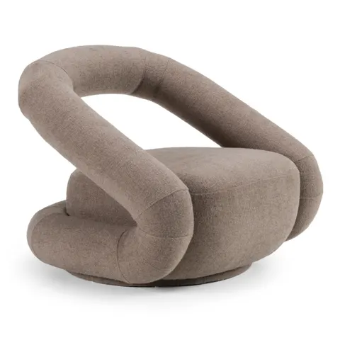 Divani Casa Tony — Modern Brown Fabric Swivel Accent Chair