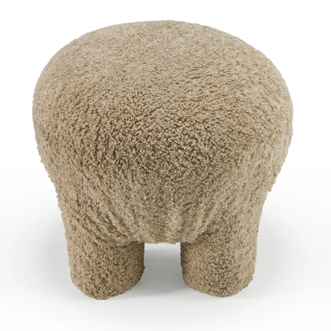 Divani Casa Trevor — Modern Tan Fabric Ottoman