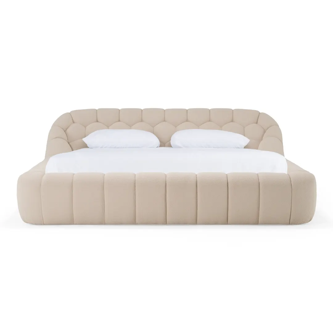 Divani Casa Yolonda — Modern Beige Fabric Bed