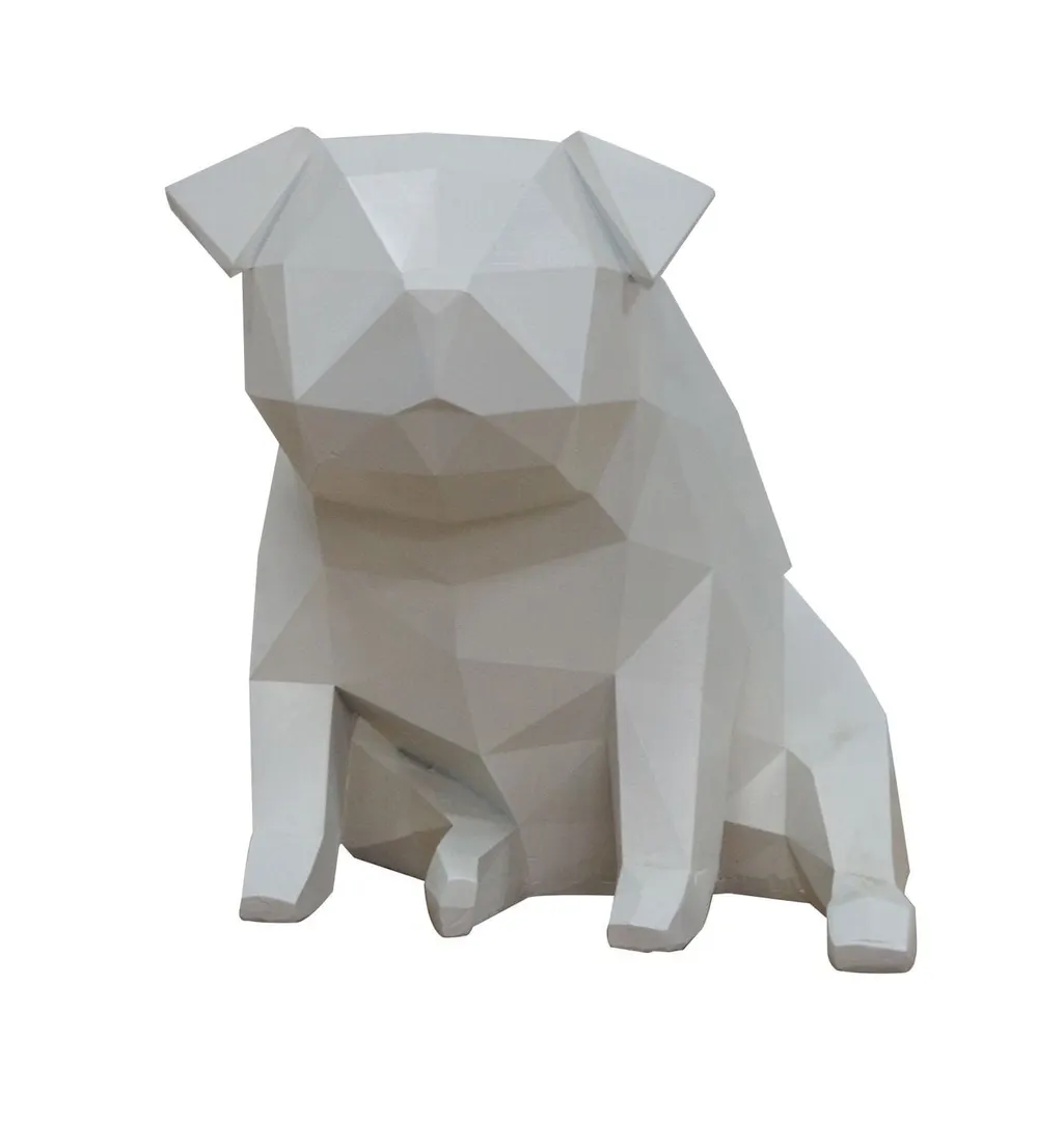 Dog — Geometric White Sculpture