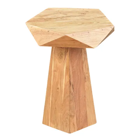 Duffy — Modern Acacia Pentagon End Table