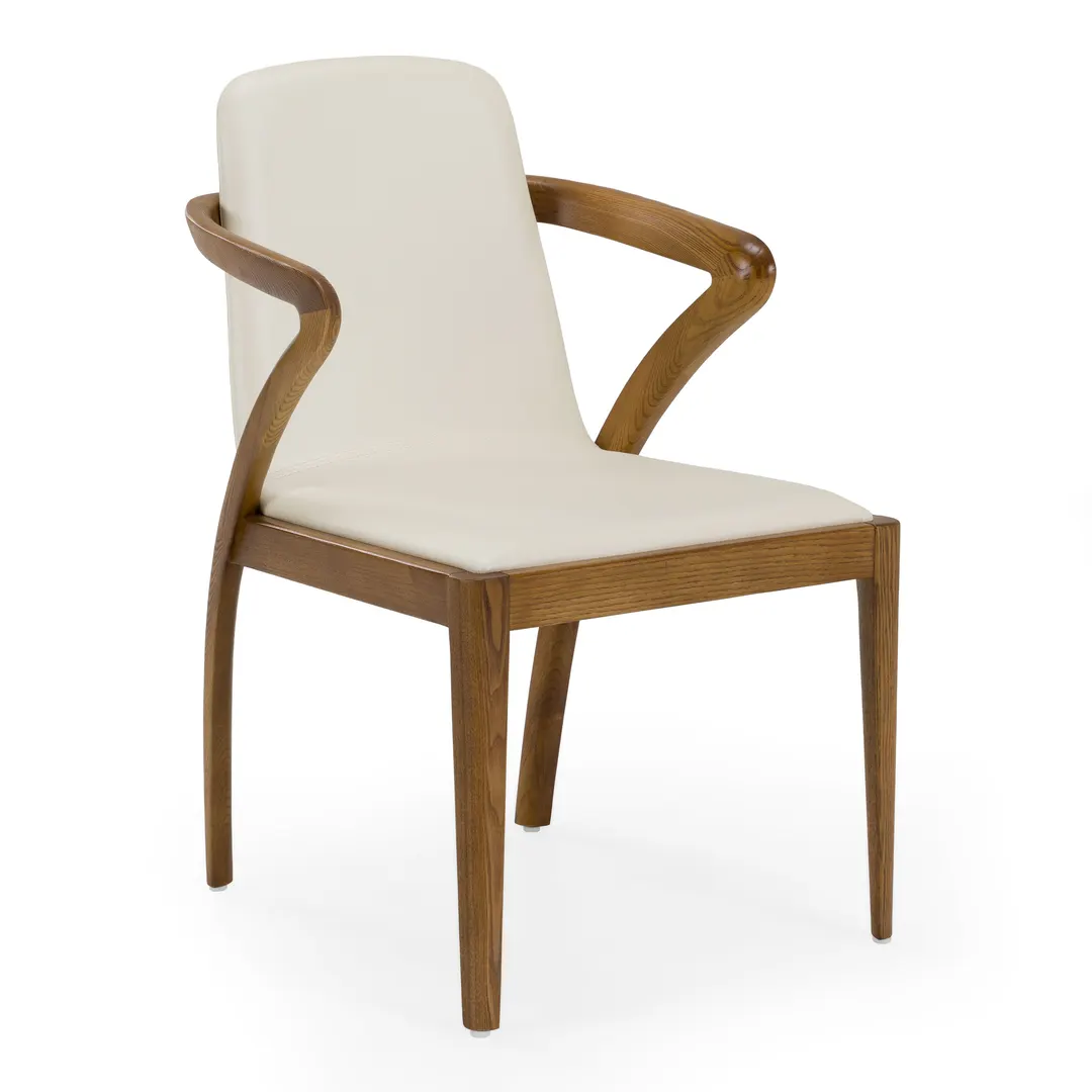 Falcon — Mid-Century Walnut and Cream Dining Chair