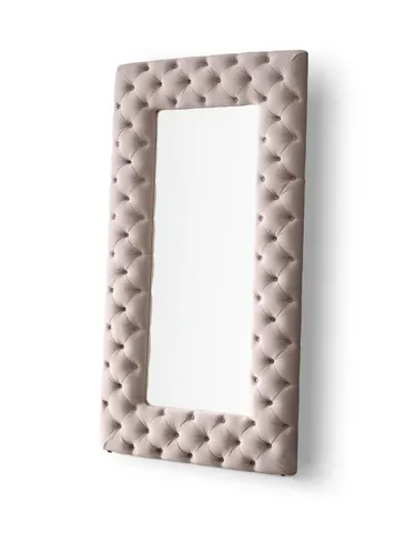 Legend — Transitional Grey Velvet Floor Mirror