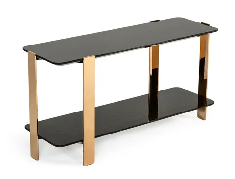 Leroy — Modern Ebony & Rosegold Console Table