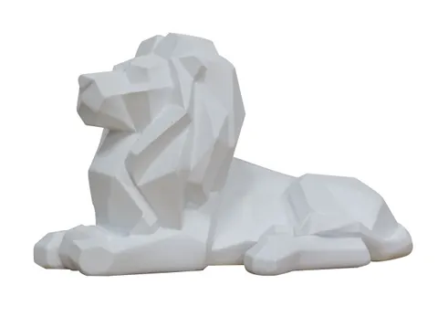 Lion — White Geometric Sculpture