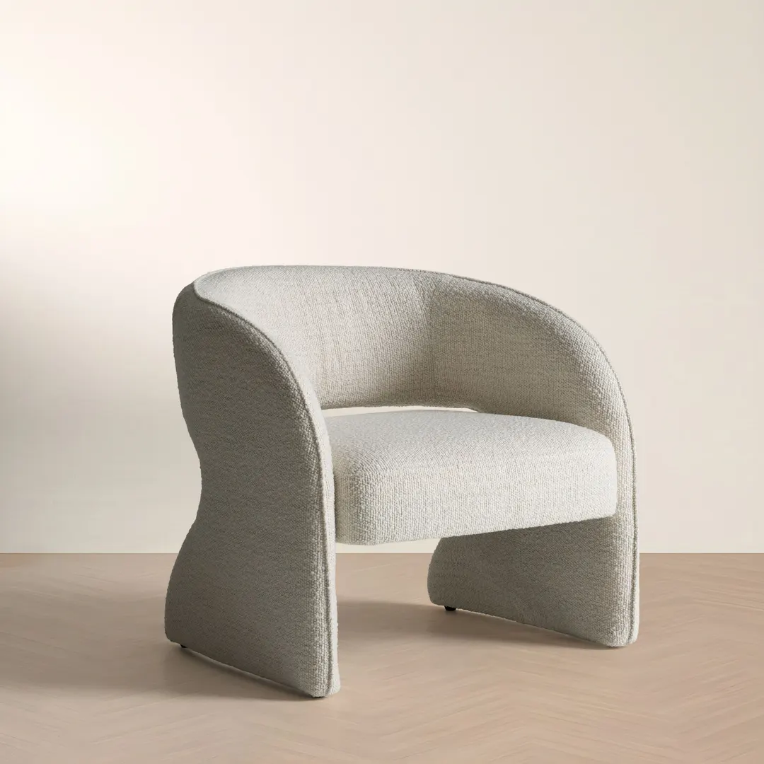 Luby — Modern Cream Fabric Accent Chair