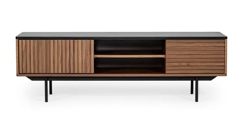 Maggie — Modern Walnut and Grey TV Stand