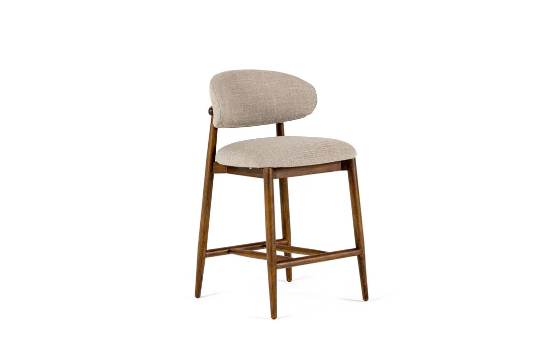 Modrest Blum — Modern Beige Linen Counter Chair