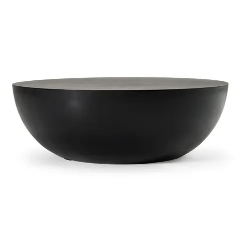 Modrest Bronte — Modern Black Concrete Round Coffee Table