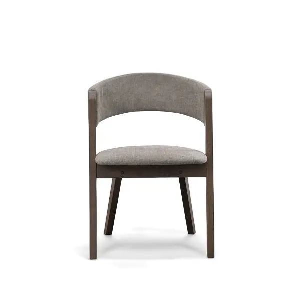 Modrest Calvary — Mid-Century Modern Beige Vegan Leather + Grey Ash Counter Chair