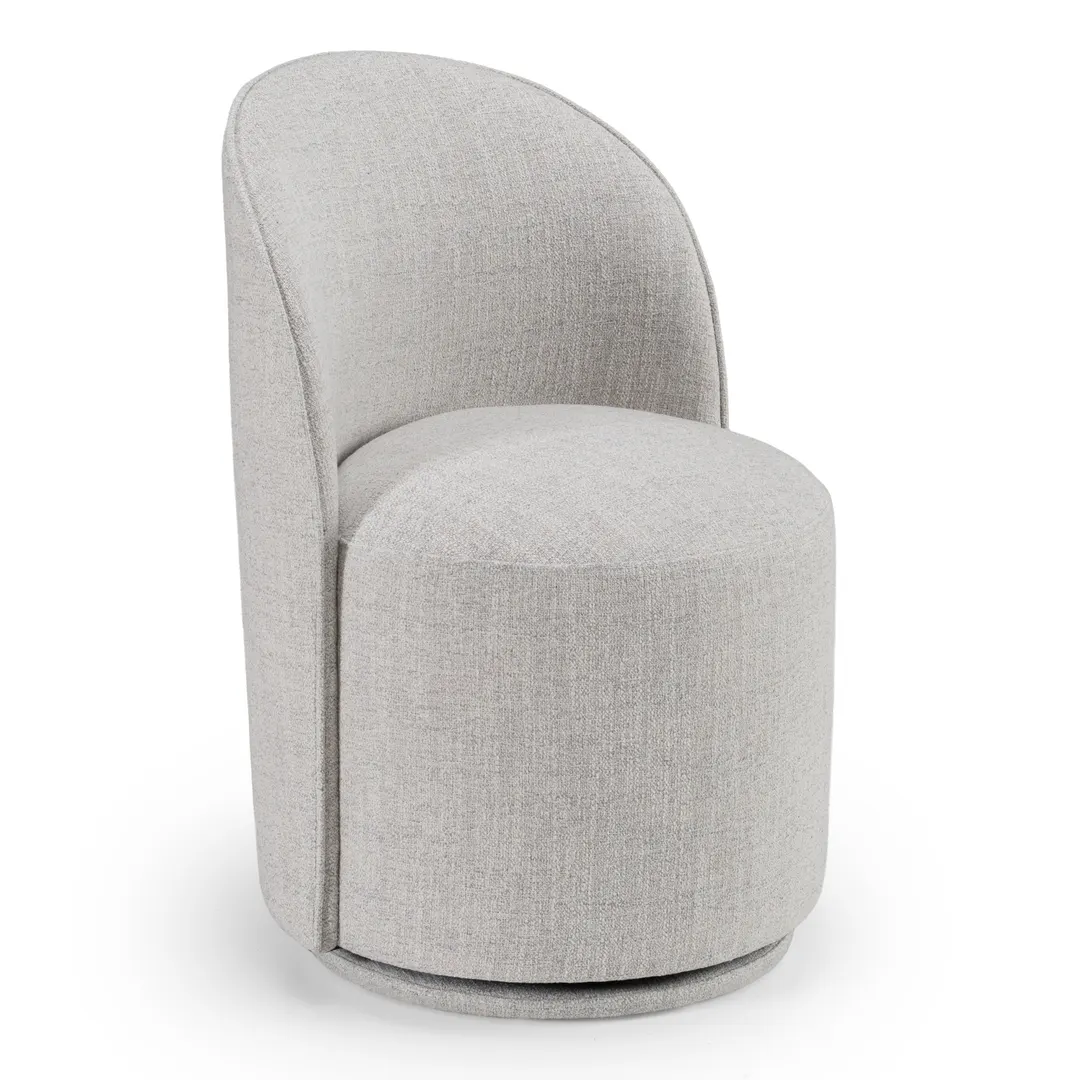 Modrest Correa — Modern Light Grey Fabric Swivel Dining Chair