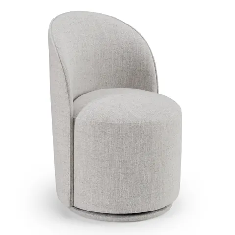 Modrest Correa — Modern Light Grey Fabric Swivel Dining Chair