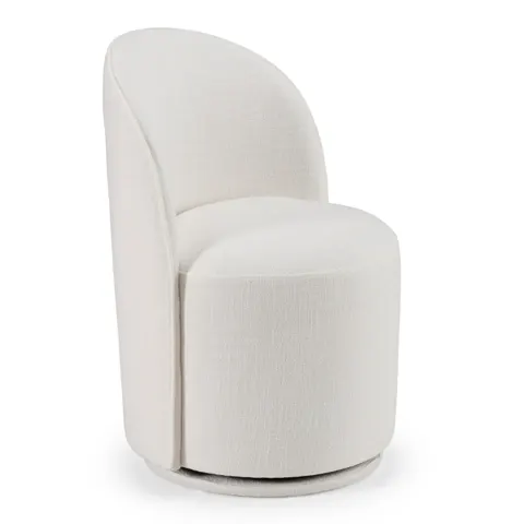 Modrest Correa — Modern White Fabric Swivel Dining Chair