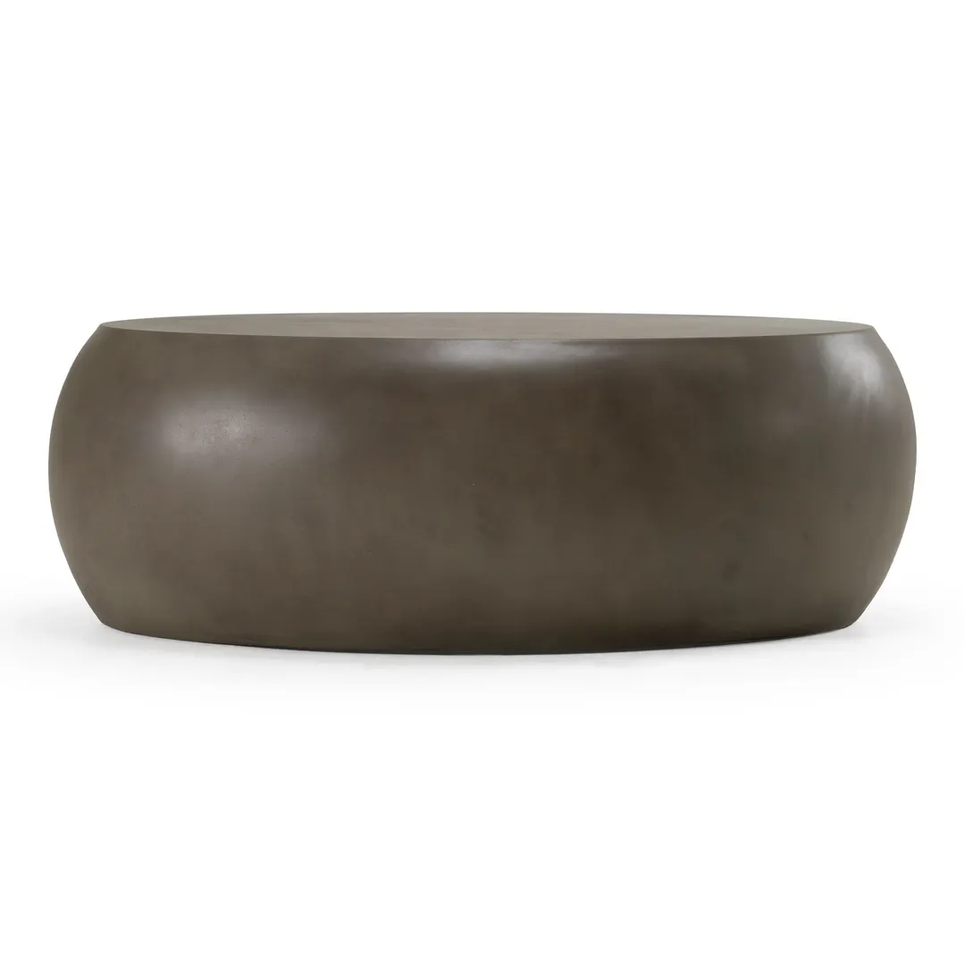 Modrest Denny — Modern Grey Concrete Oval Coffee Table