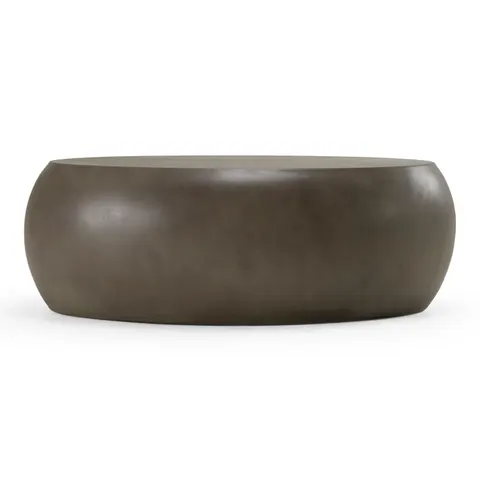 Modrest Denny — Modern Grey Concrete Oval Coffee Table