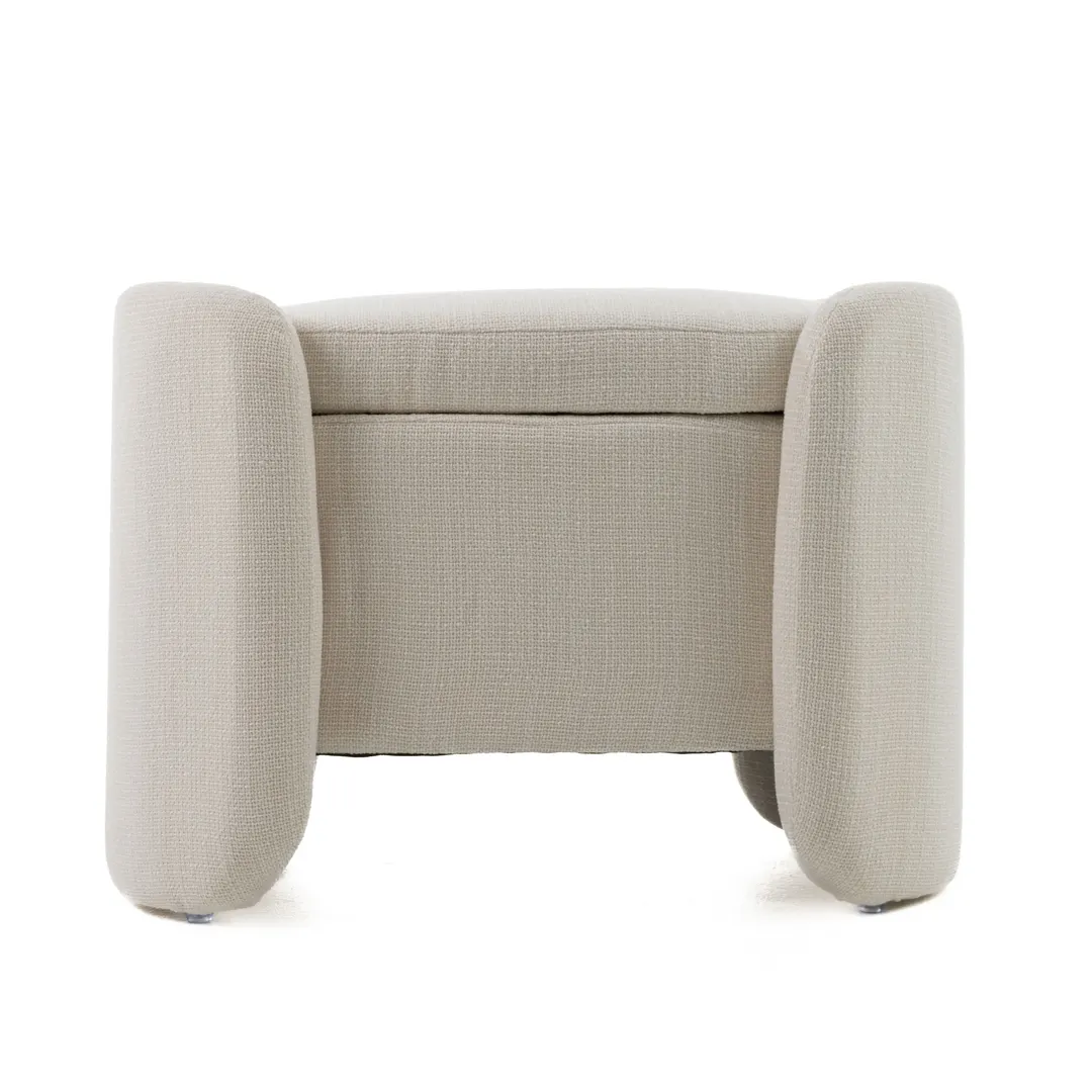 Modrest Erin — Modern Cream Fabric Storage Ottoman