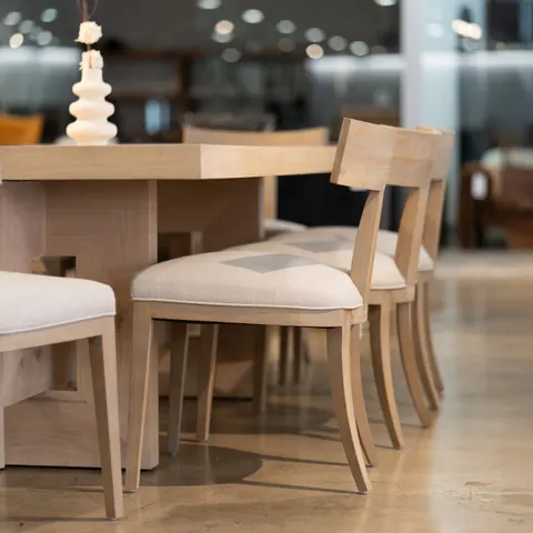 Modrest Fabien — Mid-Century Modern Beige Linen + Wood Dining Chair (Set of 2)