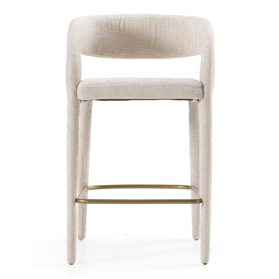 Modrest Faerron — Modern Light Grey Fabric Counter Chair