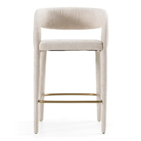 Modrest Faerron — Modern Light Grey Fabric Counter Chair