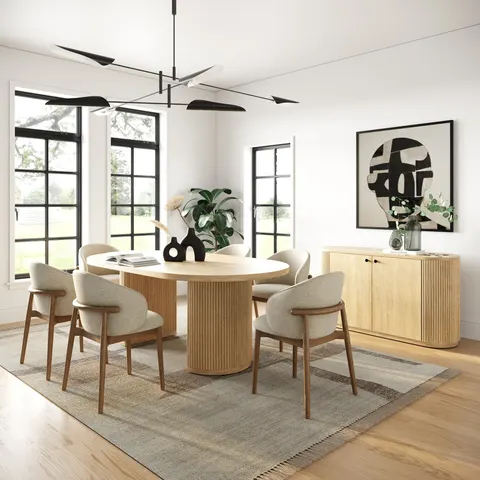 Modrest Jacobson — Modern Natural Acacia Oval Dining Table