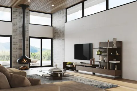 Modrest Jefferson — Mid-Century Modern Walnut TV Unit