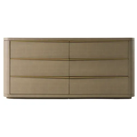 Modrest Lois — Modern Beige Shagreen + Brass Dresser