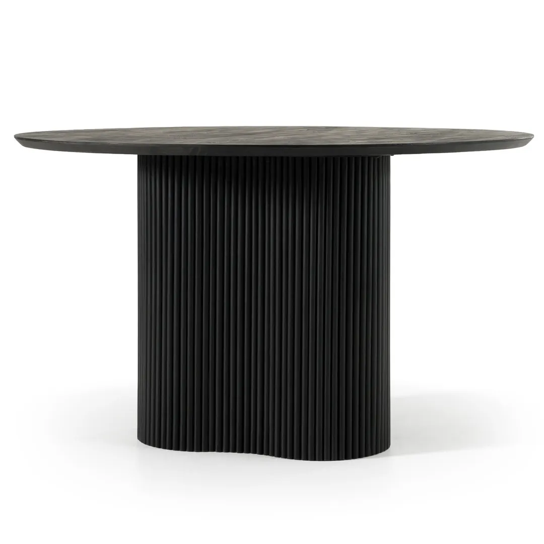 Modrest Myra — Modern Black Wood Round Dining Table