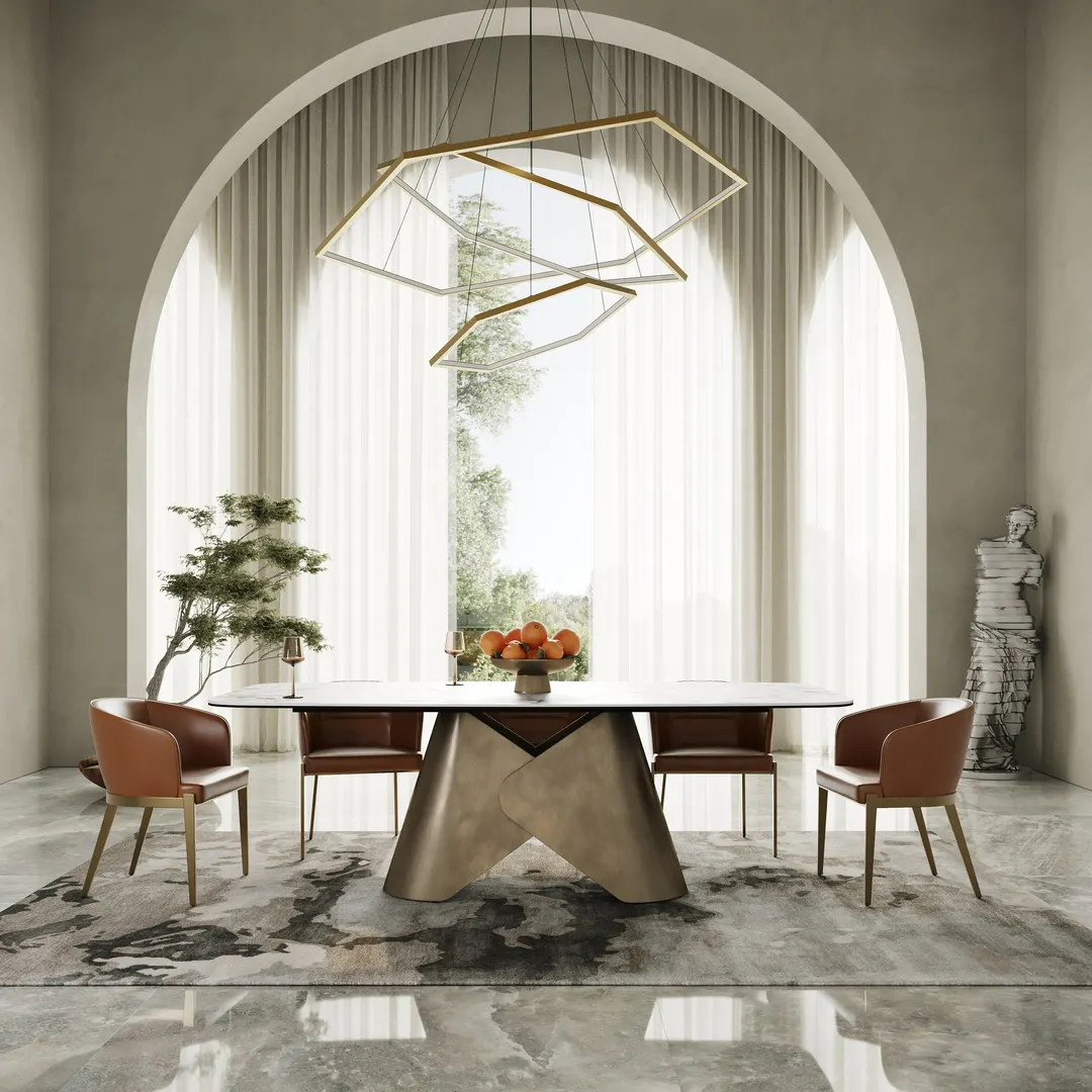 Modrest Paulsen — Modern Ceramic + Brass Dining Table