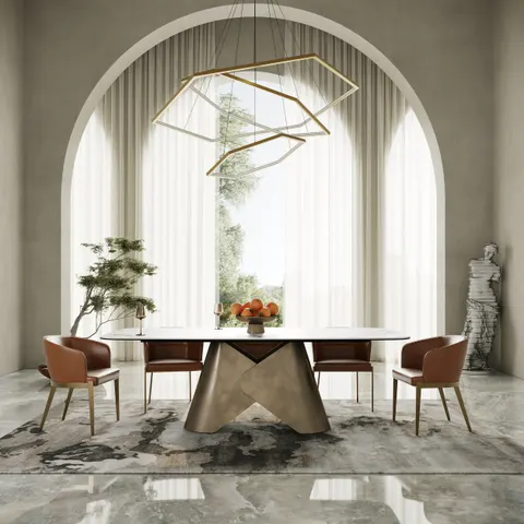 Modrest Paulsen — Modern Ceramic + Brass Dining Table