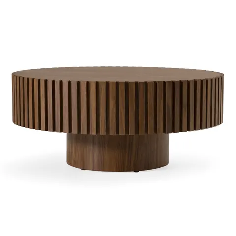 Modrest Pierre — Modern Walnut Small Round Coffee Table