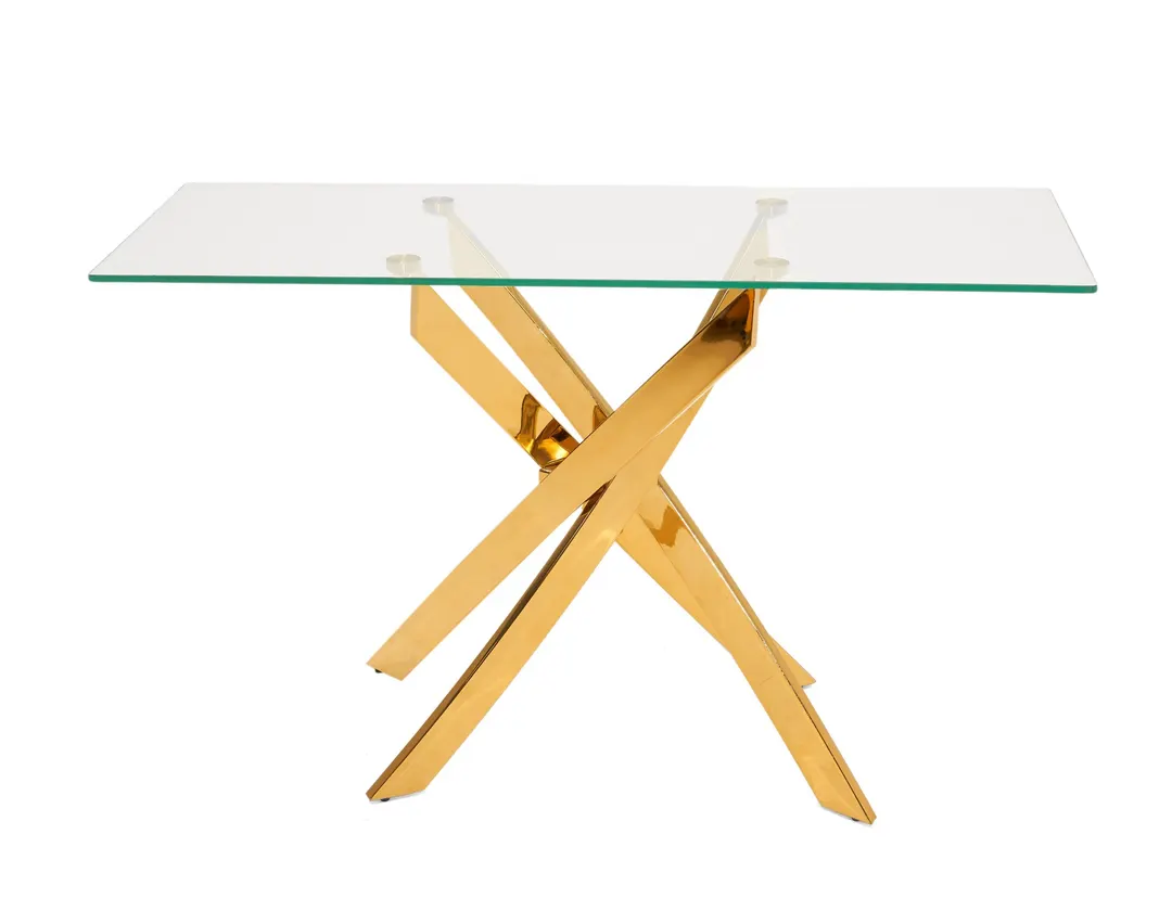 Modrest Pyrite — Modern Glass and Gold Console Table