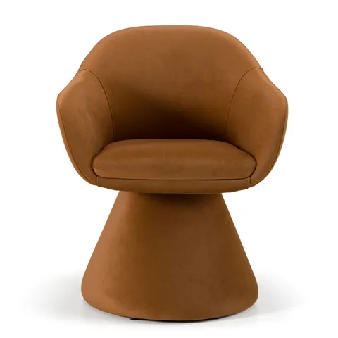 Modrest Risa — Modern Rust Fabric Swivel Dining Chair