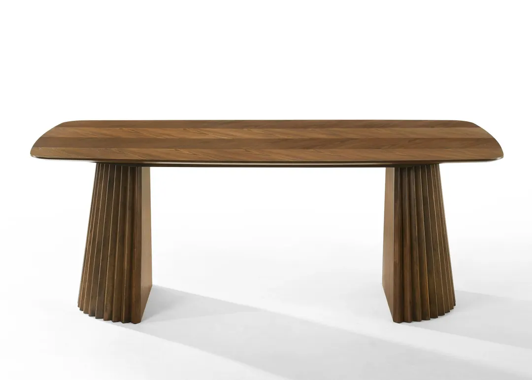 Modrest Sacks — Mid-Century Modern Herringbone Walnut Dining Table