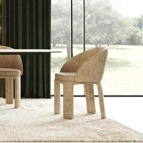 Modrest Sarkis — Modern Beige Velvet Dining Chair