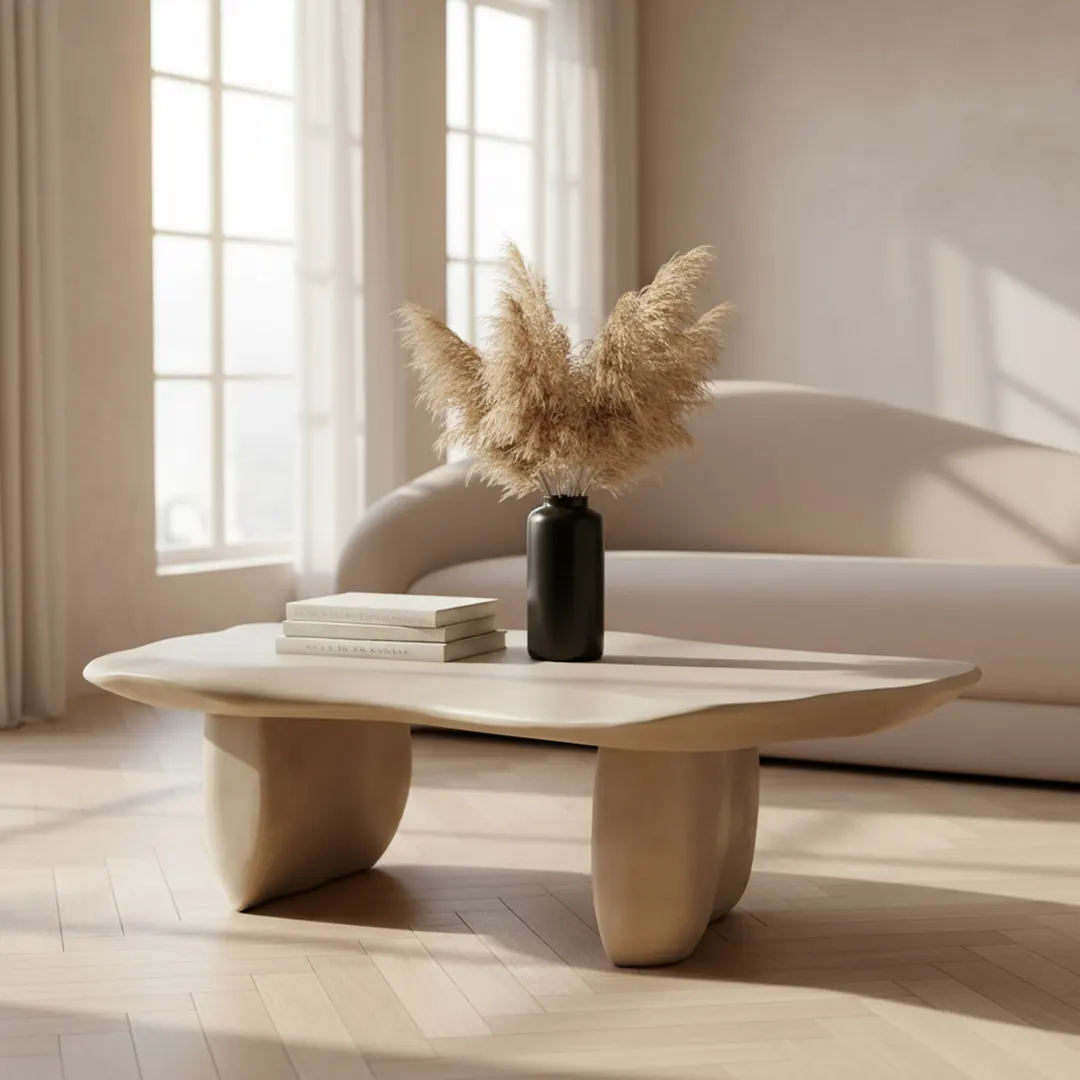 Modrest Slone — Modern Beige Concrete Coffee Table