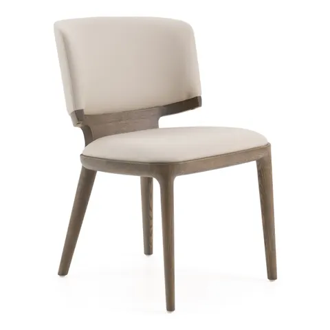 Modrest Stanley — Contemporary Grey Leatherette and Grey Ash Set of 2 Dining Chair
