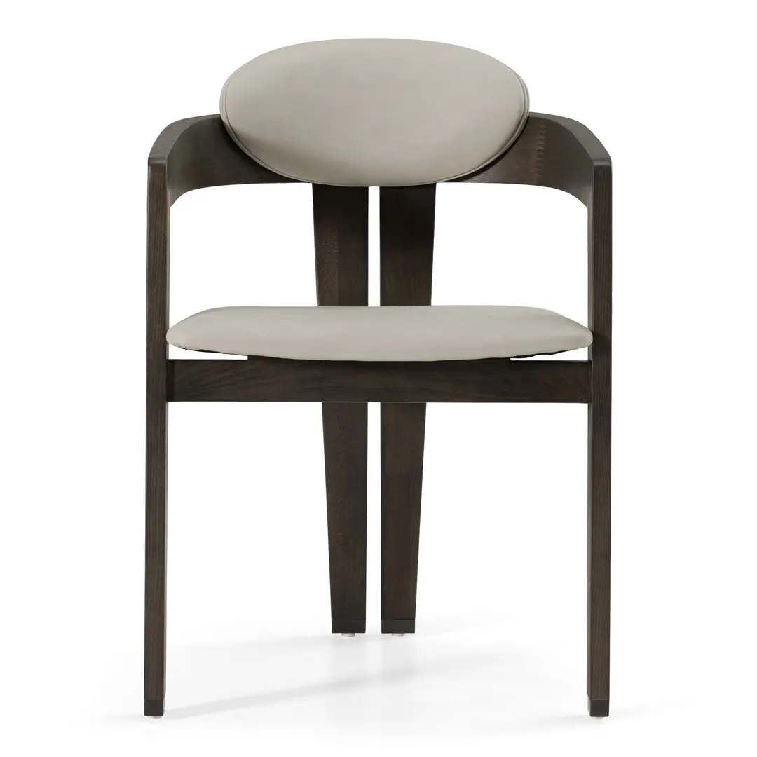 Modrest Thorne Beige and Ash Arm Dining Chair — 