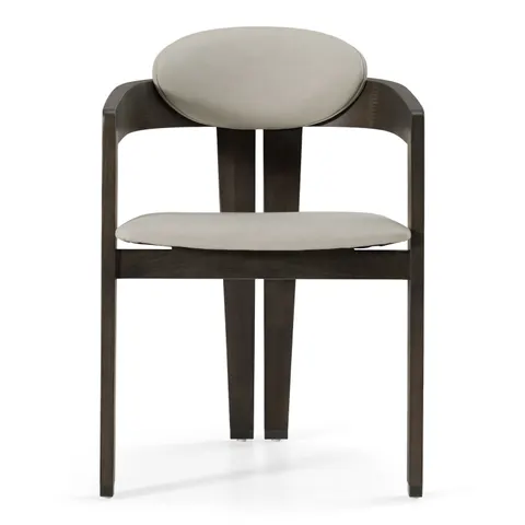 Modrest Thorne Beige and Ash Arm Dining Chair