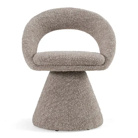 Modrest Wiles — Modern Grey Fabric Swivel Dining Chair