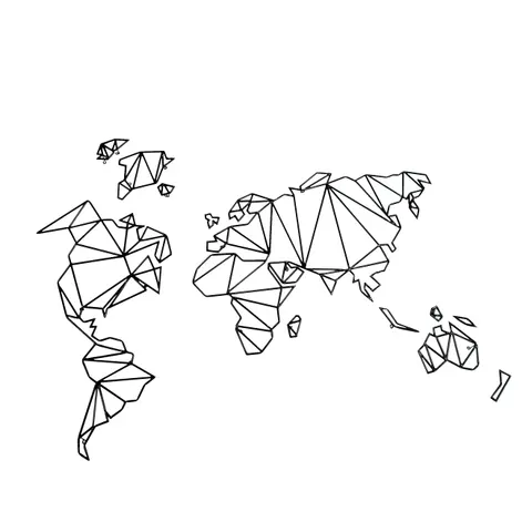 Modrest World Map — Black Metal Wall Hanging