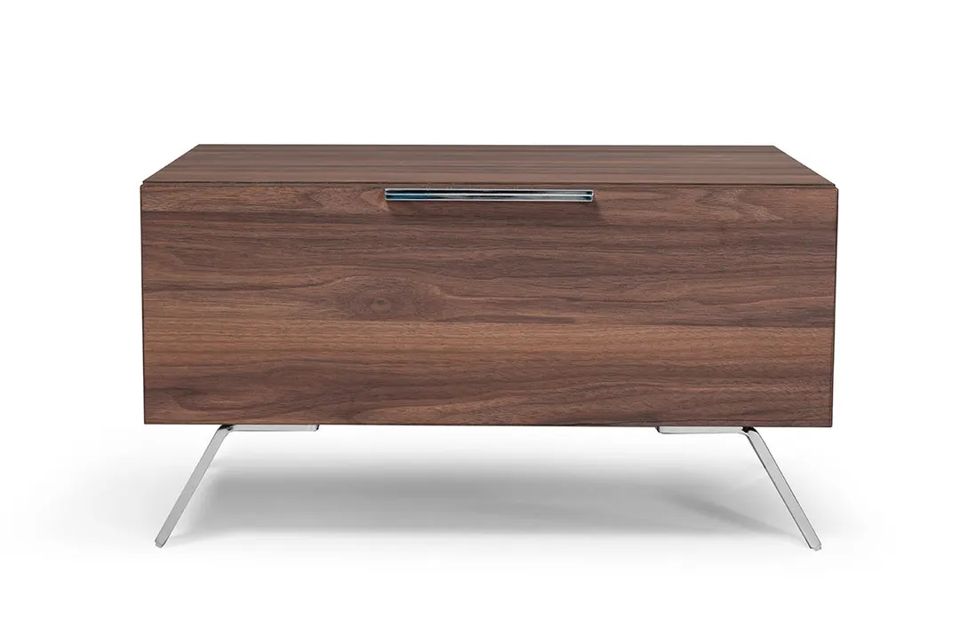 Nova Domus Brooklyn — Italian Modern Walnut Bed + Nightstands Set